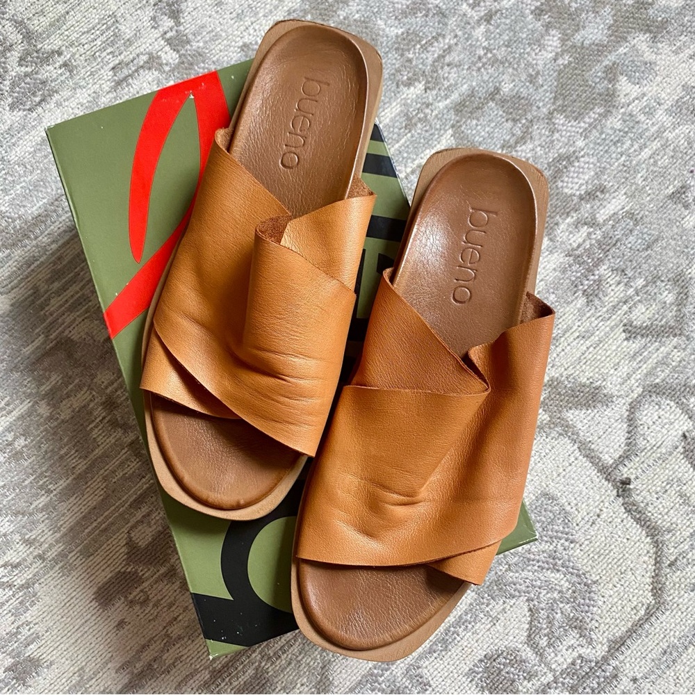 Bueno Jesse Slides Leather Slide Size 39 8 8.5 wide
